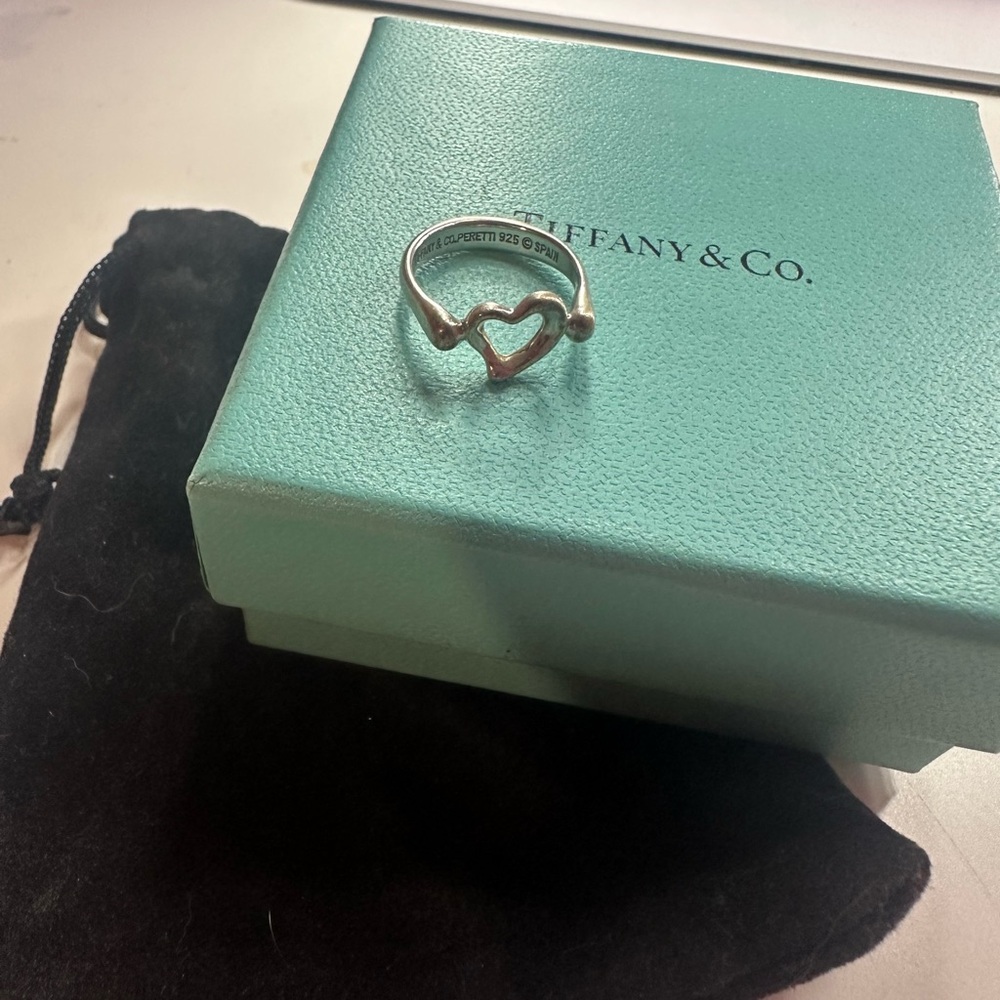 Tiffany & Co. Silver Open Heart Ring